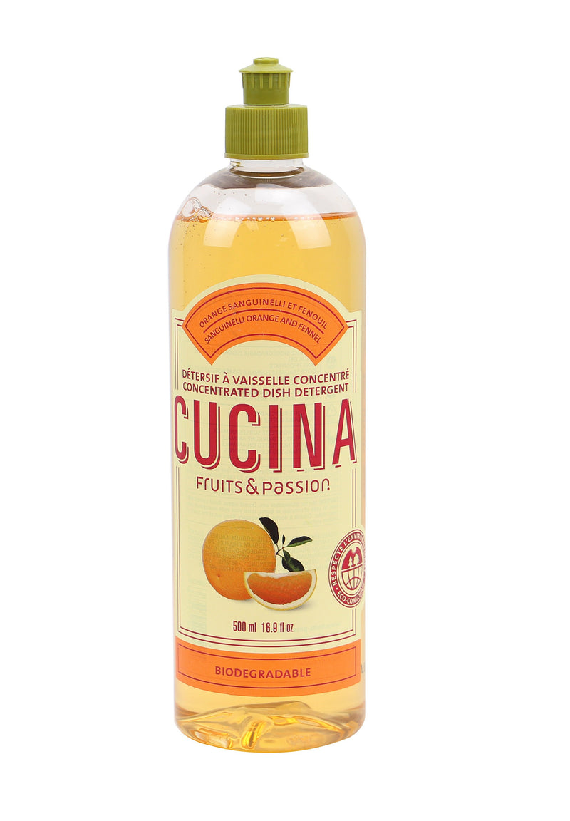 Fruits & Passion Cucina Sanguinelli Orange and Fennel Biodegradable Concentrated Dish Detergent 16.9 Ounces