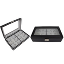 Decorebay Men`s Black PU Leather Sunglasses Organizer Boxes