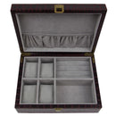 Decorebay Crocodile Brown Handcrafted PU Leather Watch and Cufflink Storage Organizer