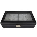 Decorebay Men`s Black PU Leather Sunglasses Organizer box - Closed