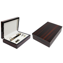 Decorebay Midnight Black Wood Cufflink & small Jewelry Storage Organizer