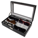 Decorebay Men`s Black PU Leather Sunglasses Organizer with Sunglasses