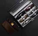 Decorebay Men`s Black PU Leather Sunglasses Organizer Box with Sunglasses