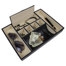 Decorebay Black PU Leather Valet Storage Tray