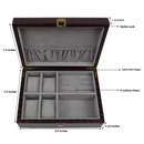 Decorebay Crocodile Brown Handcrafted PU Leather Watch and Cufflink Storage Organizer