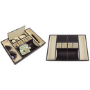 Decorebay Dark Brown PU Leather Valet Storage Trays