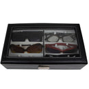 Decorebay Men`s Black PU Leather Sunglasses Organizer Box - Closed