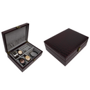 Decorebay Crocodile Brown Handcrafted PU Leather Watch and Cufflink Storage Organizer