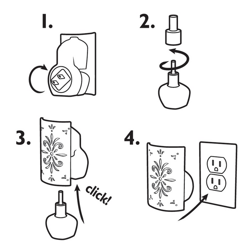 Applejack & Peel Electric Fragrance Warmer Refill 6-Pack Bundle-Instructions