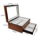 Decorebay Zebra Brown Rosewood Wooden Watch & Jewelry Box