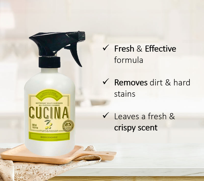 Cucina Coriander and Olive Tree All Purpose Cleaner 500 Milliliters-Features