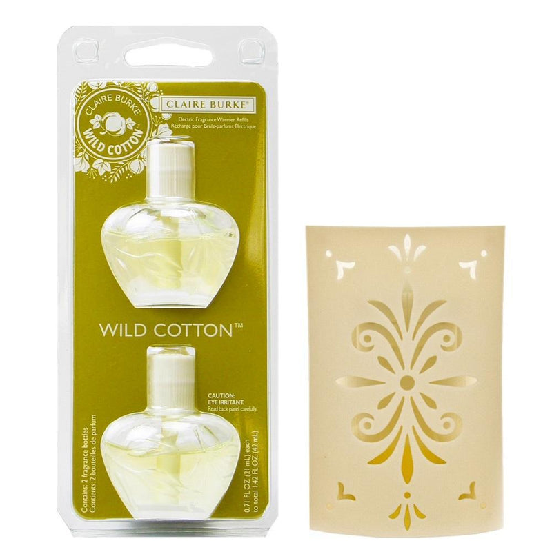 Claire Burke Wild Cotton Electric Fragrance Warmer Unit & Refill Bundle