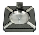 DecoreBay Carbon Fiber Patterned Wooden Cigar Ashtray (Grey)-Side View