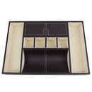 Decorebay Dark Brown PU Leather Valet Storage Tray - Empty