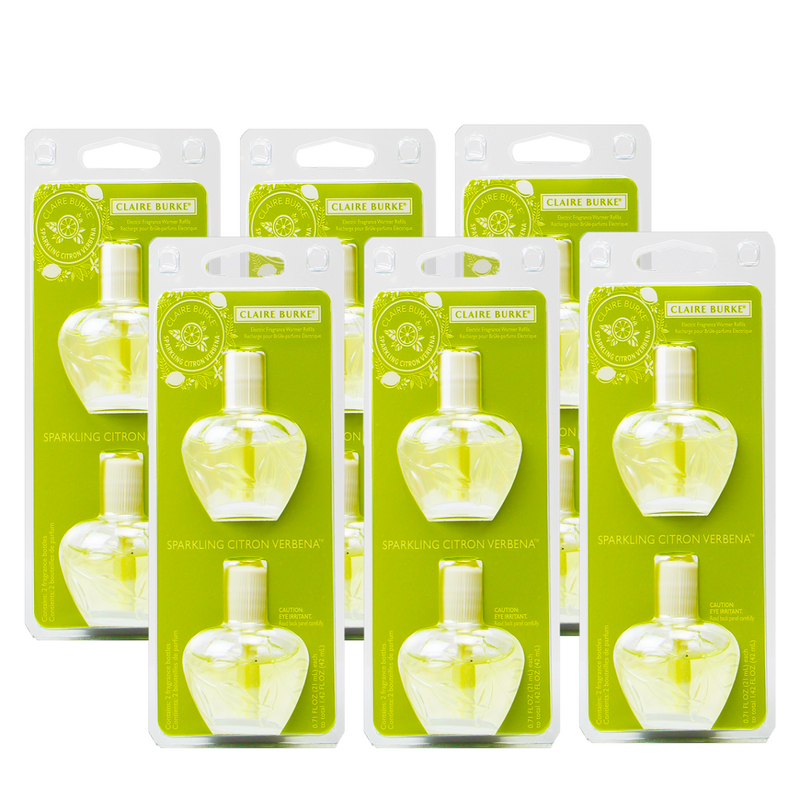 Claire Burke Sparkling Citron Verbena Electric Fragrance Warmer Refill 6-Pack