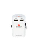 EVO USB World Travel Adapter (White) Side View 