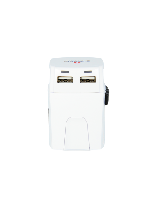 MUV Micro USB World Travel Adapter (White) Side view 